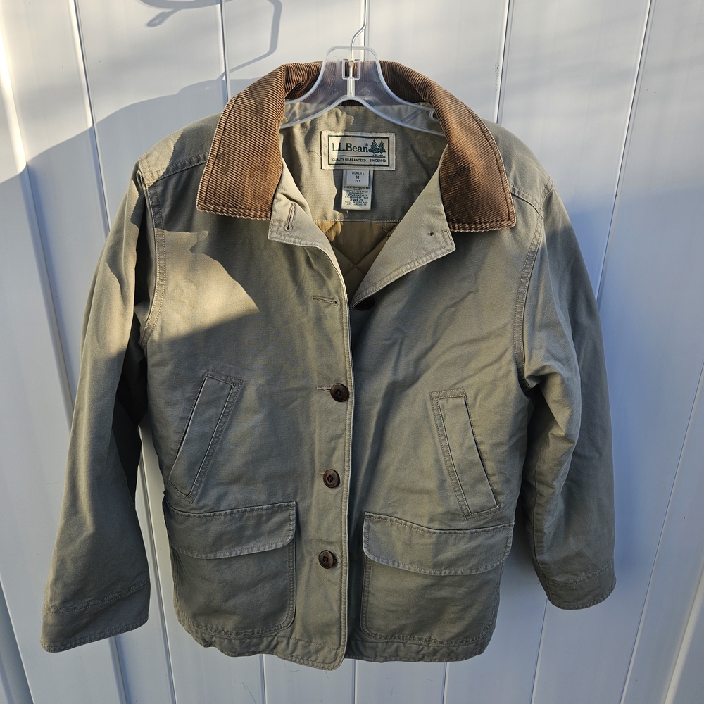 L.L. Bean Barn Jacket / Chore Coat in Olive and Brown